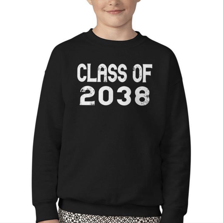 Class Of 2038 Grow With Me Graduation Back To School Youth Crewneck Sweatshirt