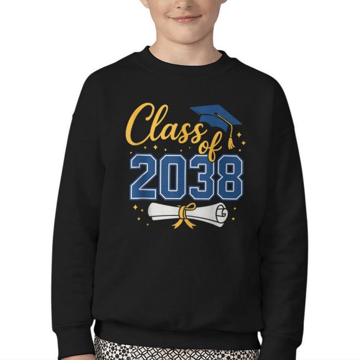 Class Of 2038 Grow With Me Kindergarten Back To School Youth Crewneck Sweatshirt