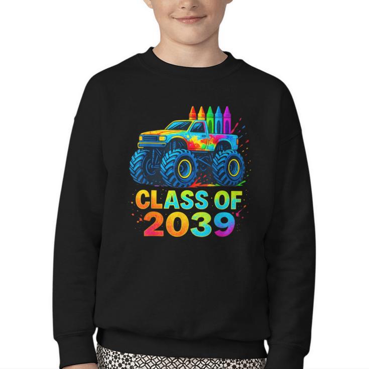 Class Of 2039 Monster Truck Kindergarten Back To School Boys Youth Crewneck Sweatshirt