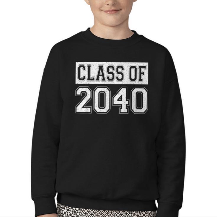 Class Of 2040 Senior Graduation Year Vintage Back To School Youth Crewneck Sweatshirt