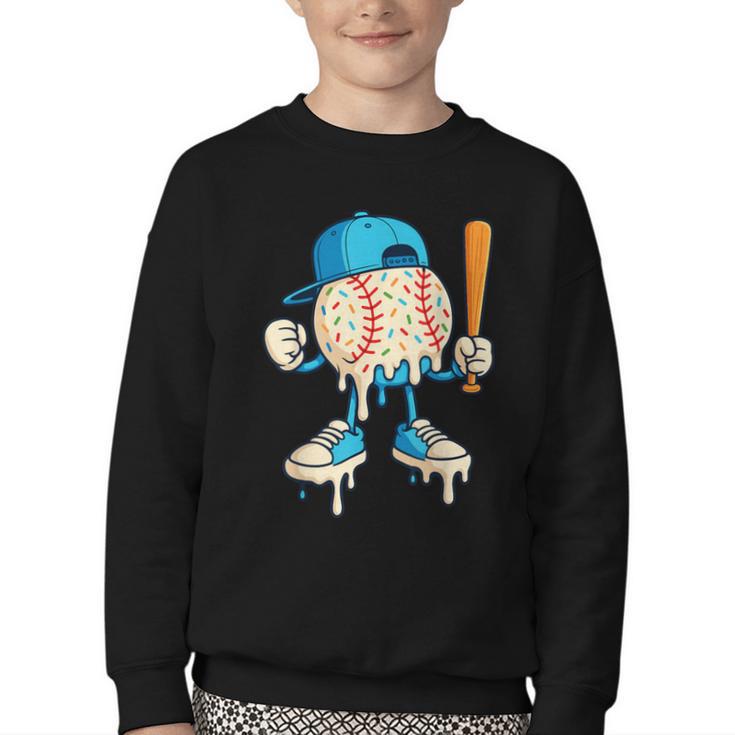 Cool Drip Baseball Shirt Youth Baseball Drip Youth Crewneck Sweatshirt