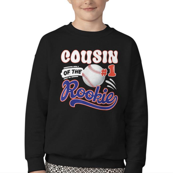 Cousin Rookie Of Year 1st Birthday Baseball Theme Matching Youth Crewneck Sweatshirt Cousin Rookie Of Year 1st Birthday Baseball Theme Matching Youth Crewneck Sweatshirt