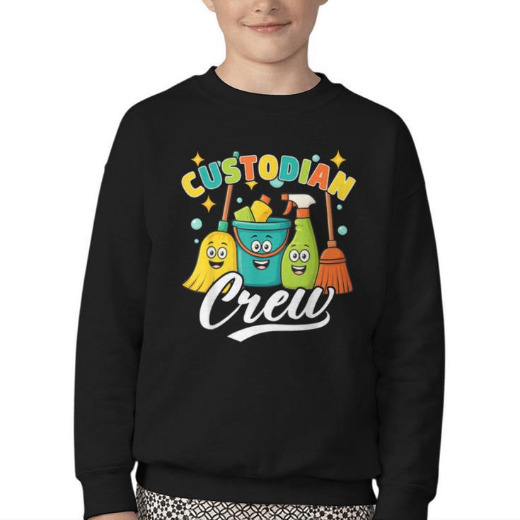 Custodial Crew Back To School Custodial Staff Youth Crewneck Sweatshirt
