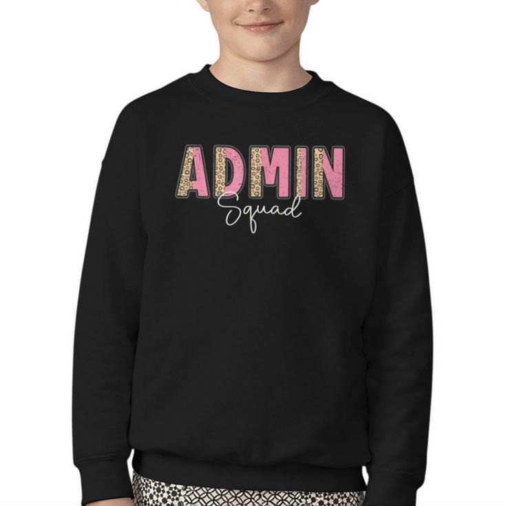 Cute Admin Squad Crew Team Back To School Administration Youth Crewneck Sweatshirt