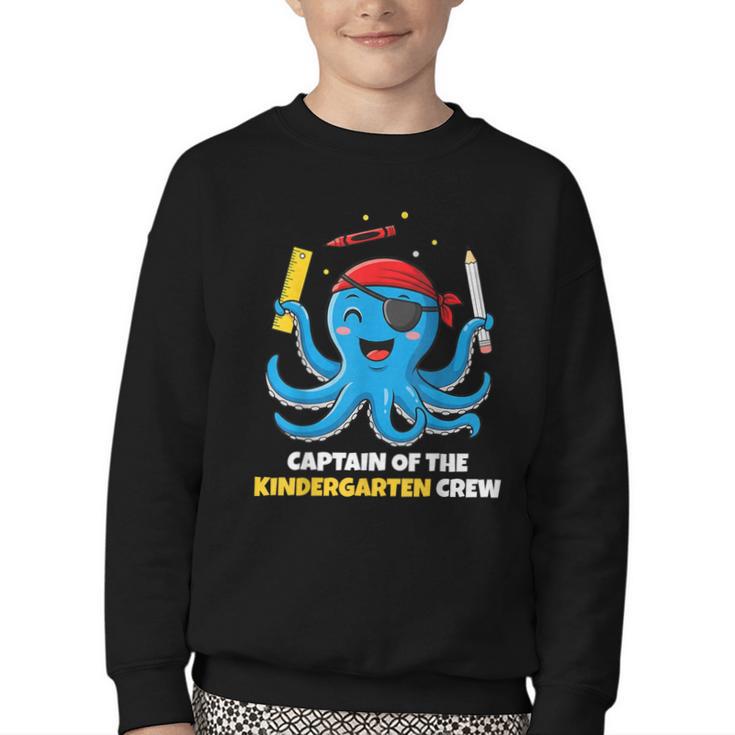 Cute Octopus Pirate Kindergarten Boys Kids Back To School Youth Crewneck Sweatshirt