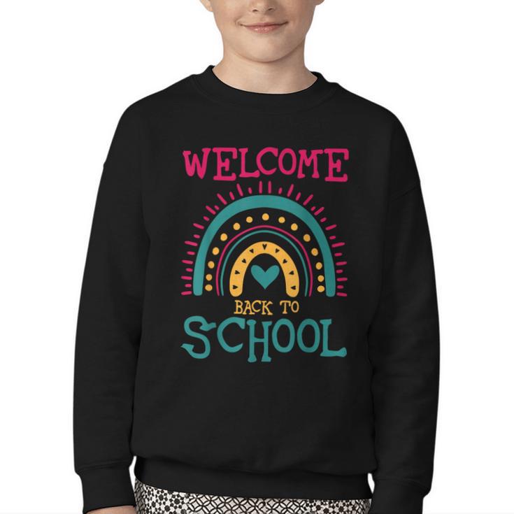 Cute Welcome Back To School First Day Of School First Day Youth Crewneck Sweatshirt
