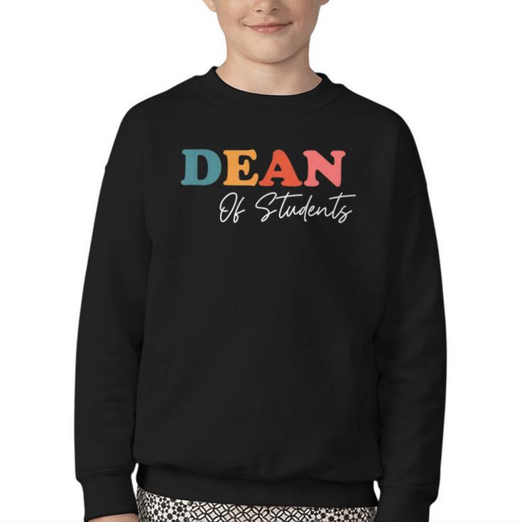Dean Of Students Boho Cute Back To School Dean Youth Crewneck Sweatshirt