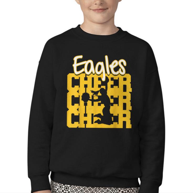 Eagles Cheer Back To School Cheerleading Spirit GY Youth Crewneck Sweatshirt