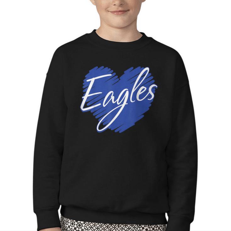 Eagles Heart Back To School Spirit B Youth Crewneck Sweatshirt