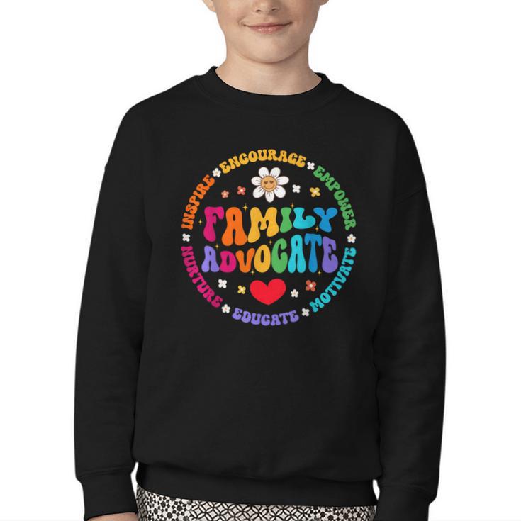 Family Advocate Appreciation Week Back To School PTO Youth Crewneck Sweatshirt