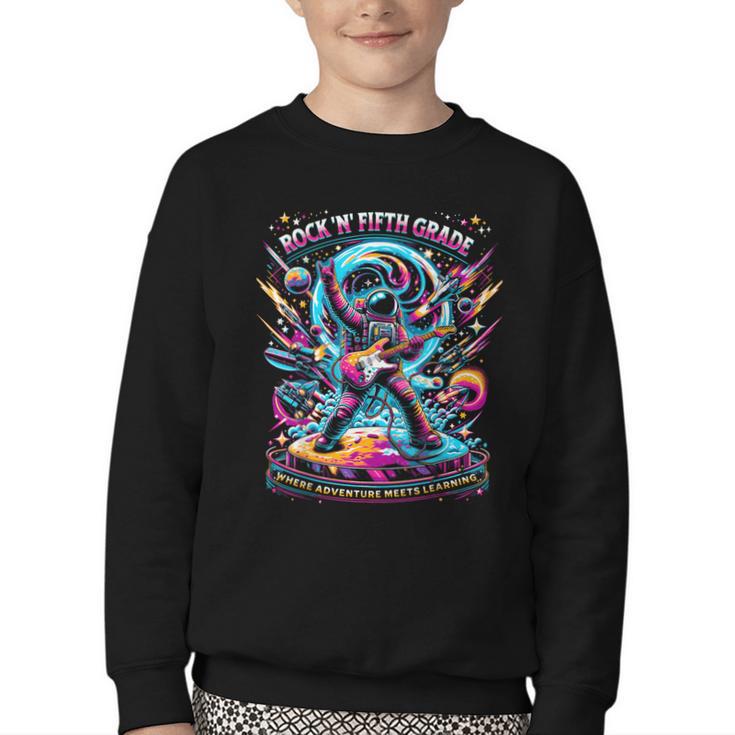 Fifth Grade Back To School Space Rocket Astronaut Youth Crewneck Sweatshirt Fifth Grade Back To School Space Rocket Astronaut Youth Crewneck Sweatshirt