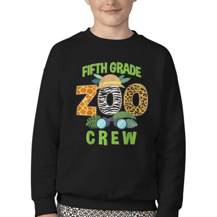 Fifth Grade Zoo Crew Wild Animal Safari Back To School Youth Crewneck Sweatshirt Fifth Grade Zoo Crew Wild Animal Safari Back To School Youth Crewneck Sweatshirt