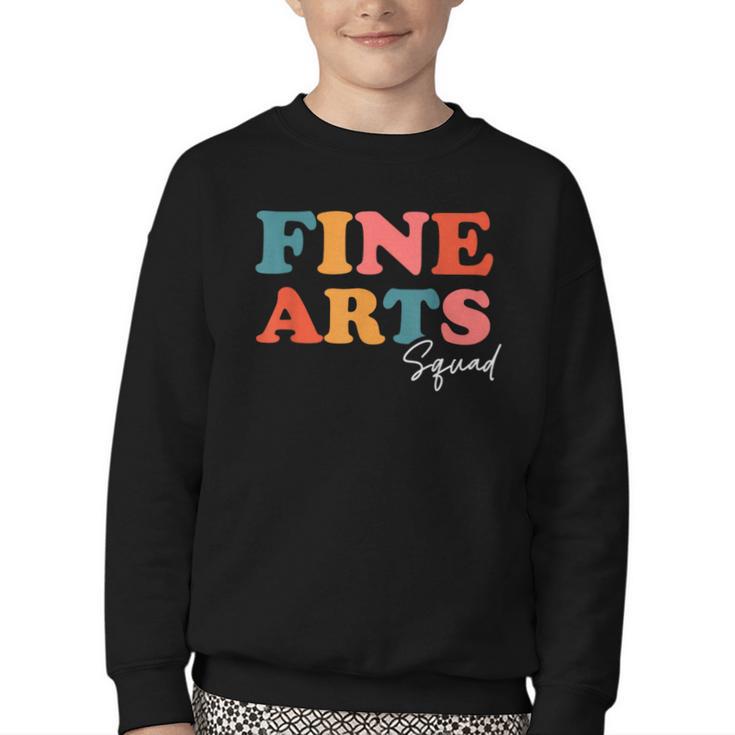 Fine Arts Squad Boho Cute Back To School Fine Arts Youth Crewneck Sweatshirt