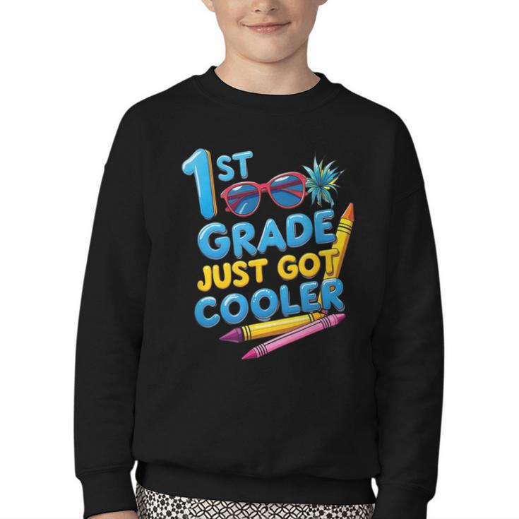 First Day Of First Grade Shirt Boys Girls Back To School Youth Crewneck Sweatshirt First Day Of First Grade Shirt Boys Girls Back To School Youth Crewneck Sweatshirt