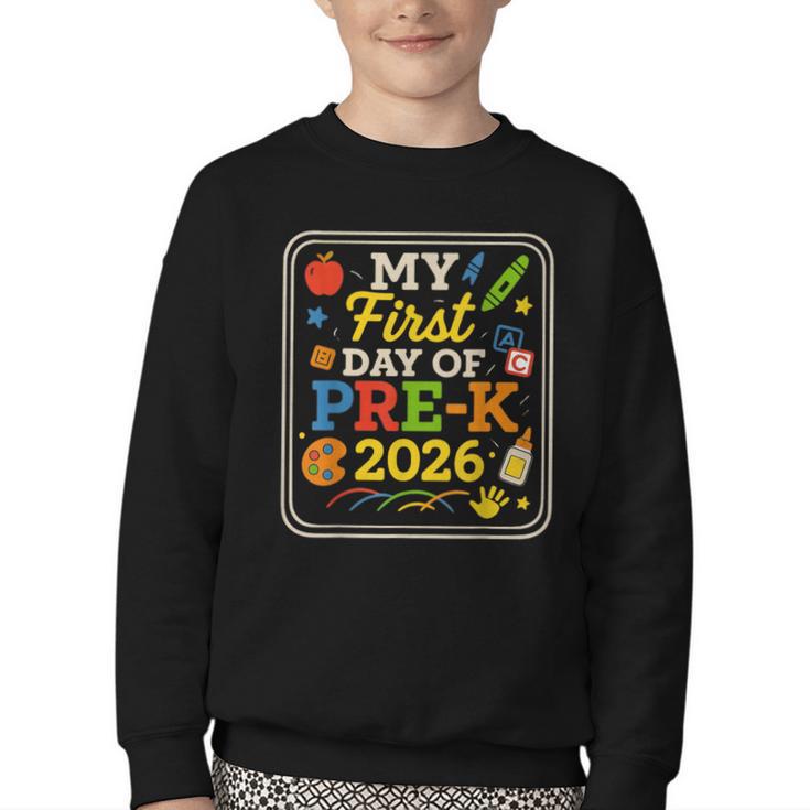 My First Day Of Pre-K 2026 Back To School Kids Youth Crewneck Sweatshirt