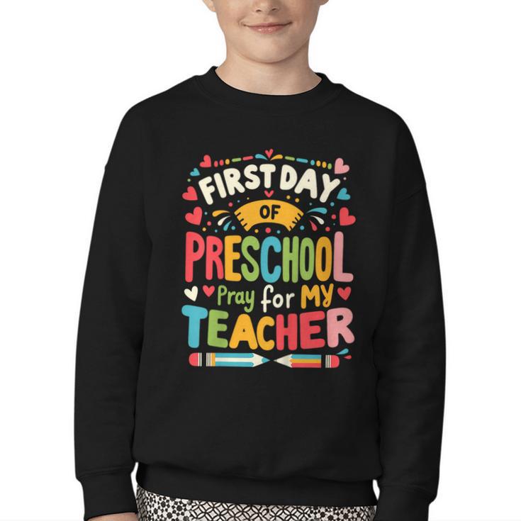 First Day Of Preschool Pre K Student Toddler Back To School Youth Crewneck Sweatshirt