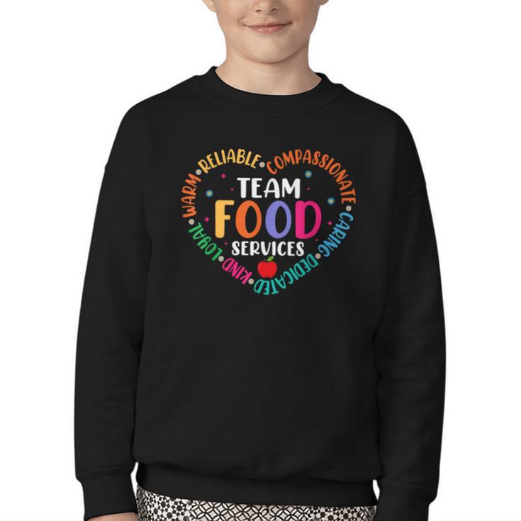 Food Services Cafeteria Crew Lunch Lady Team Back To School Youth Crewneck Sweatshirt