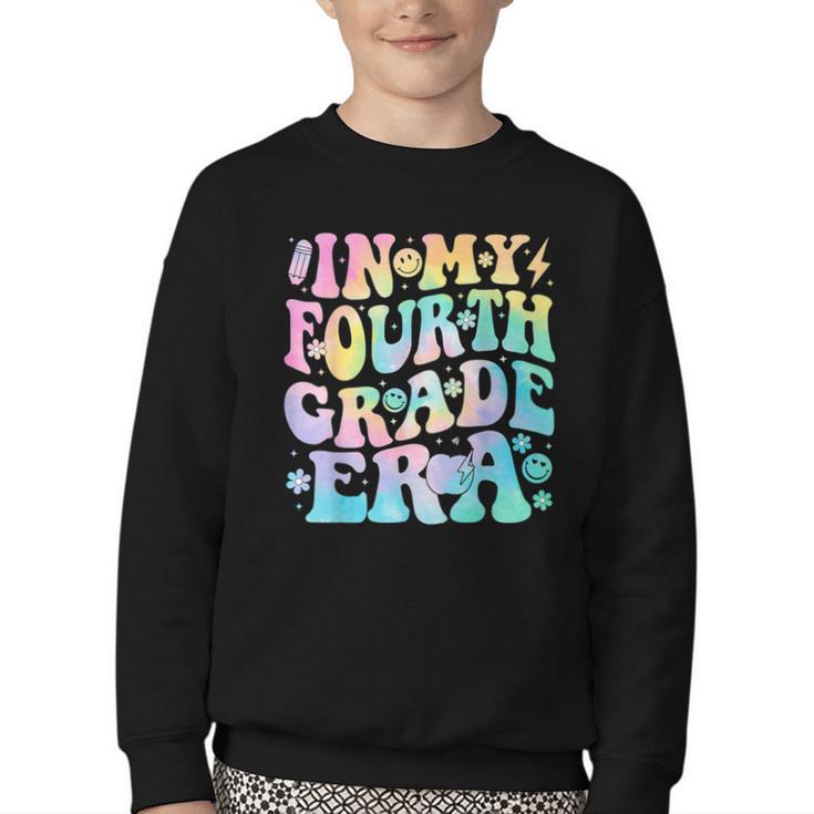 In My Fourth Grade Era Girl Tie Dye 4th Grade Back To School Youth Crewneck Sweatshirt