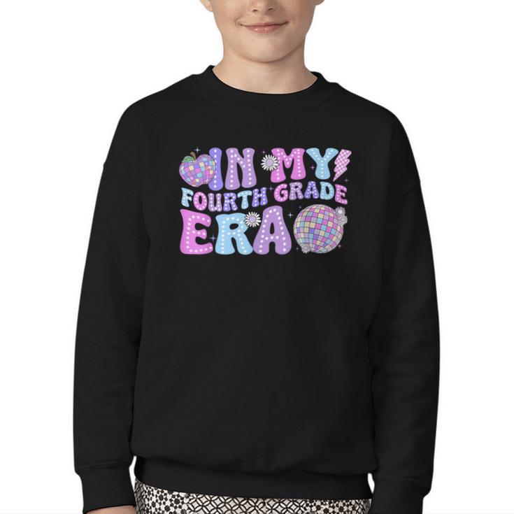 In My Fourth Grade Era Retro Back To School Disco Ball Youth Crewneck Sweatshirt