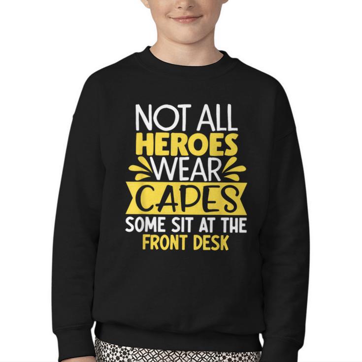 Front Office Desk Administrator Back To School Reception Youth Crewneck Sweatshirt