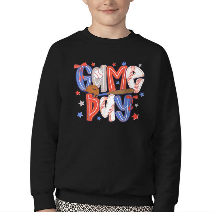 Game Day Baseball Lover Field Day Men Women Kid Youth Crewneck Sweatshirt