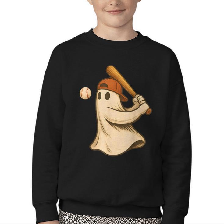 Ghost Baseball Halloween Costume Men Boys Kids Youth Crewneck Sweatshirt