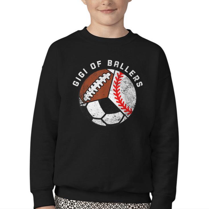 Gigi Of Ballers Baseball Soccer Football Gigi Youth Crewneck Sweatshirt
