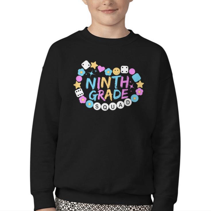 Girls 9th Grade Vibes Back To School Ninth Grade Youth Crewneck Sweatshirt Girls 9th Grade Vibes Back To School Ninth Grade Youth Crewneck Sweatshirt