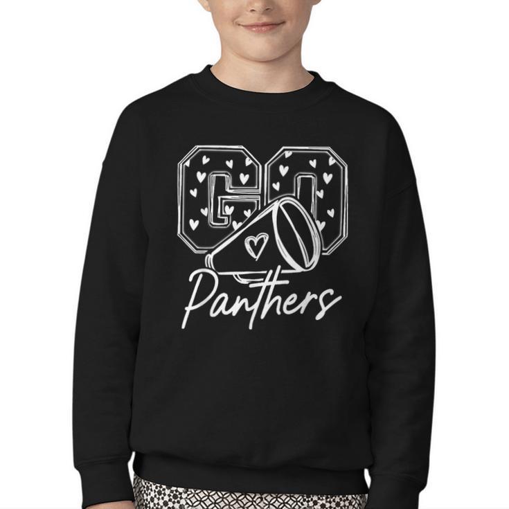 Go Cheer Panthers High School Spirit Team Back To School Youth Crewneck Sweatshirt