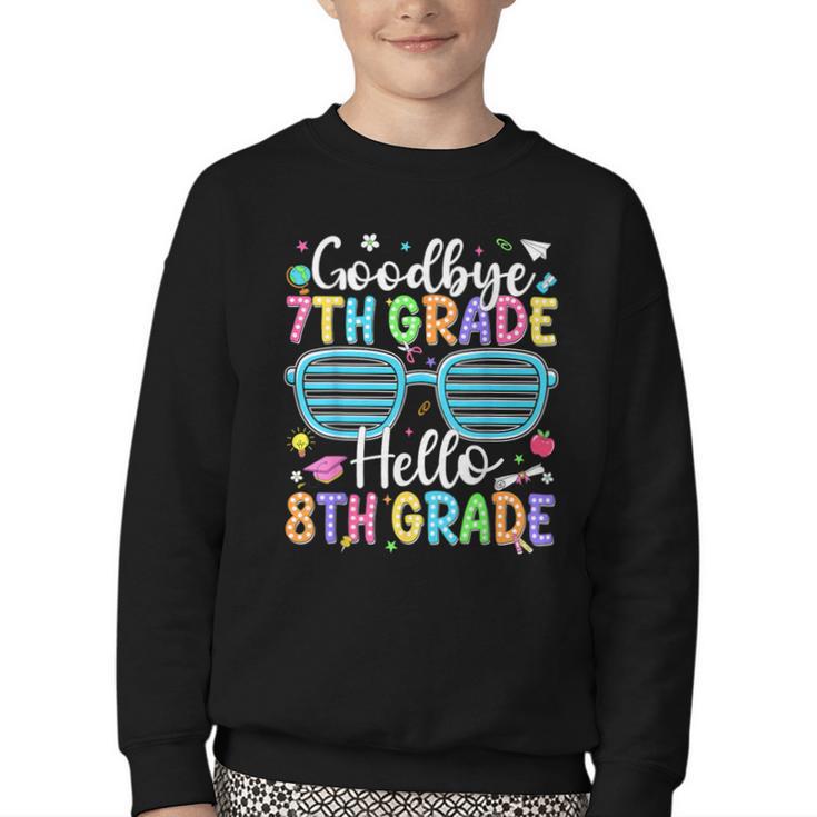 Goodbye 7th Grade Hello 8th Grade Graduation Back To School Youth Crewneck Sweatshirt
