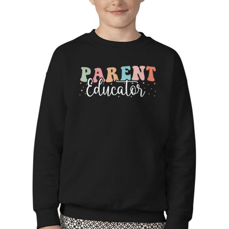 Groovy Parent Educator Back To School Youth Crewneck Sweatshirt