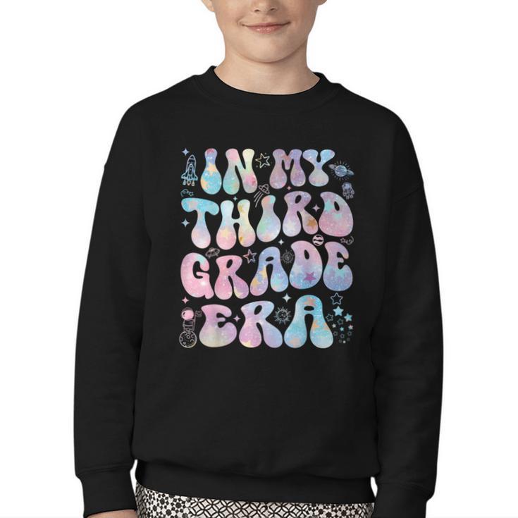 Groovy In My Third Grade Era Tie Dye Kids Boy Back To School Youth Crewneck Sweatshirt