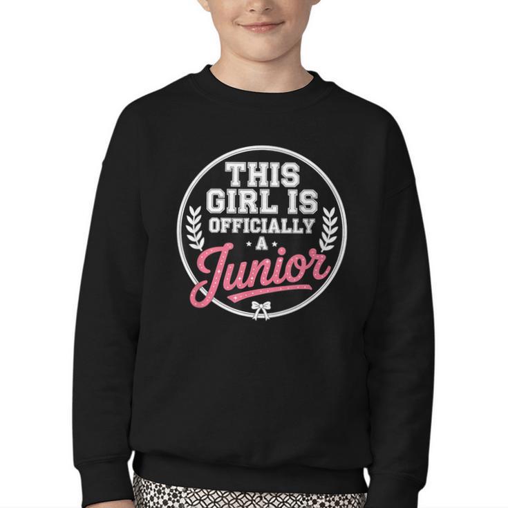 Highschool Girls Back To School 2025 First Day A Junior Youth Crewneck Sweatshirt