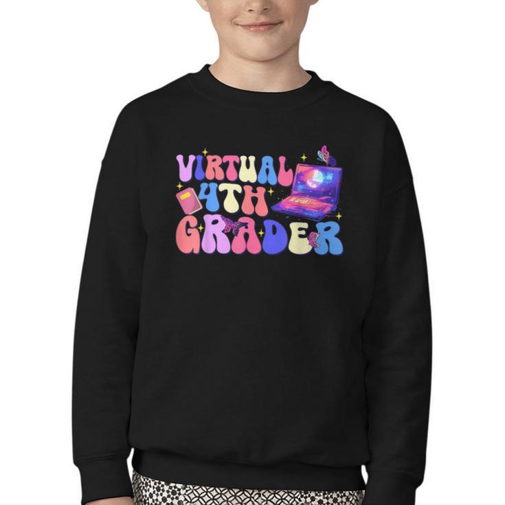 Homeschool 4th Grade Virtual 4th Grader Back To School Youth Crewneck Sweatshirt