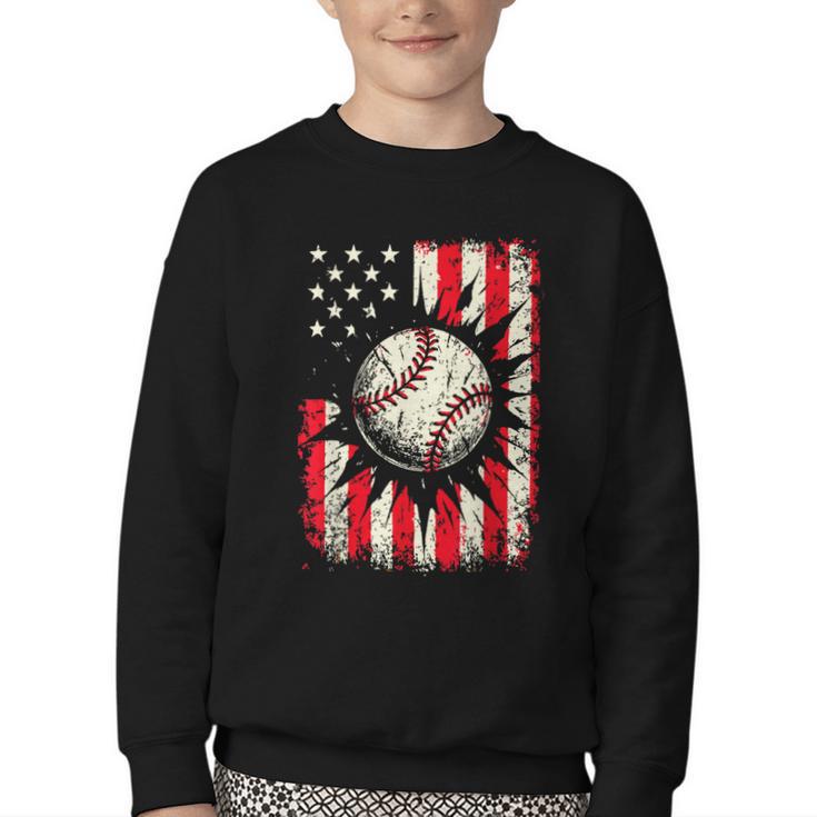 Ice Cream Baseball Drip Respect The Drip Youth Boy Baseball Youth Crewneck Sweatshirt