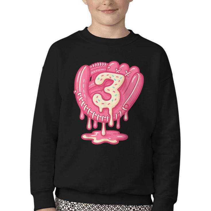 Ice Cream Baseball Glove 3rd Birthday Edition Youth Crewneck Sweatshirt