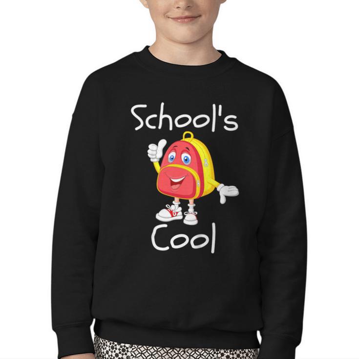 Kids School's Cool Saying Back To School For Kids Youth Crewneck Sweatshirt