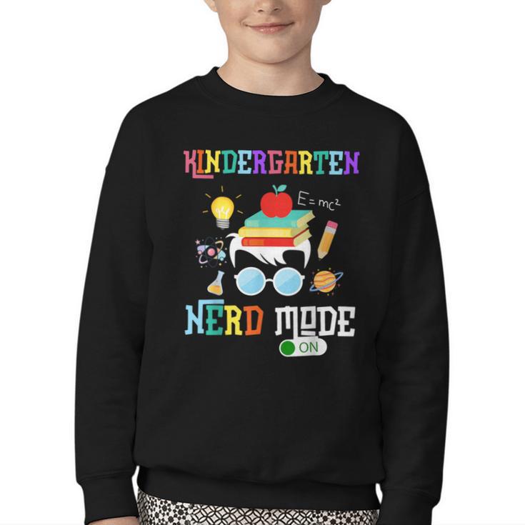 Kindergarten Nerd Mode On Back To School Science Kids Boys Youth Crewneck Sweatshirt