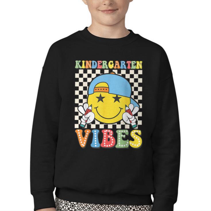 Kindergarten Vibes Kid Back To School Class Kindergarten Boy Youth Crewneck Sweatshirt