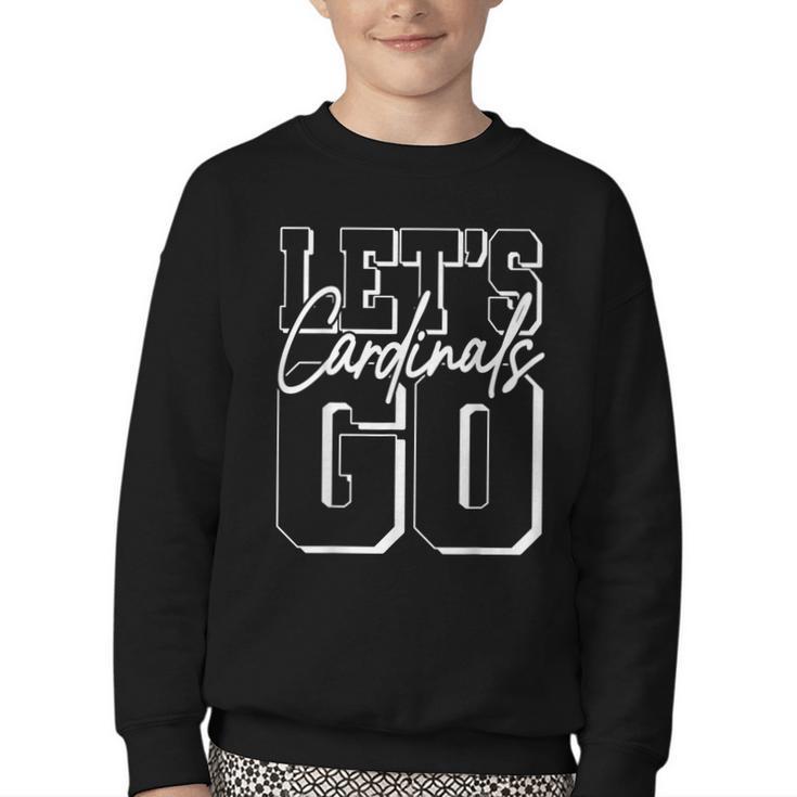 Let's Go Cardinals Back To School Spirit Youth Crewneck Sweatshirt