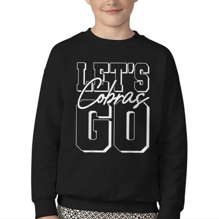 Let's Go Cobras Back To School Spirit Youth Crewneck Sweatshirt