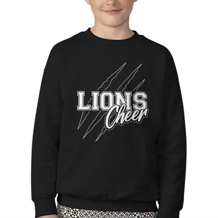 Lions Cheer Back To School Cheerleading Team Spirit Youth Crewneck Sweatshirt