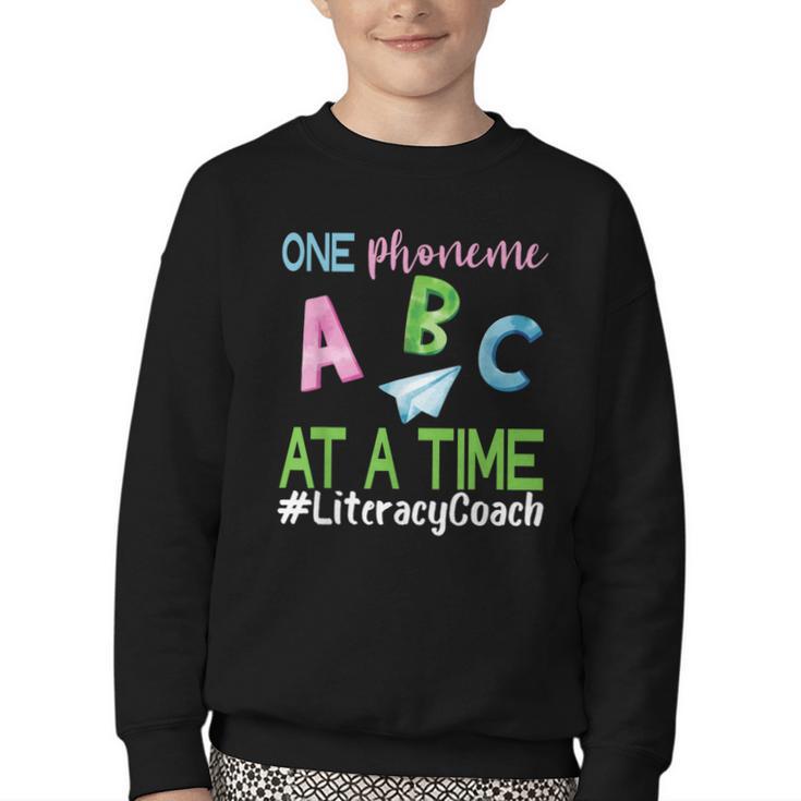 Literacy Coach Phoneme ABC Appreciation Back To School Youth Crewneck Sweatshirt