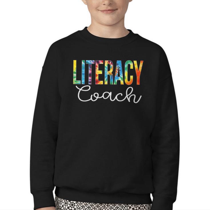 Literacy Coach Women Tie Dye Back To School Appreciation Day Youth Crewneck Sweatshirt
