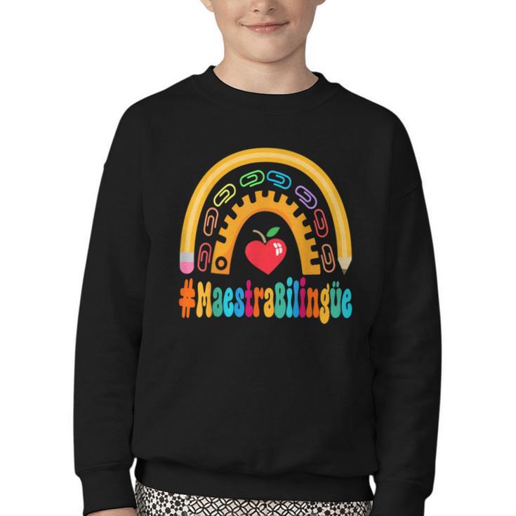 Maestra Bilingüe Appreciation Week Back To School Youth Crewneck Sweatshirt