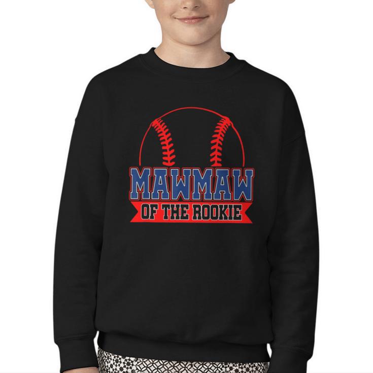 Mawmaw Rookie Of Year 1st Birthday Baseball Theme Matching Youth Crewneck Sweatshirt