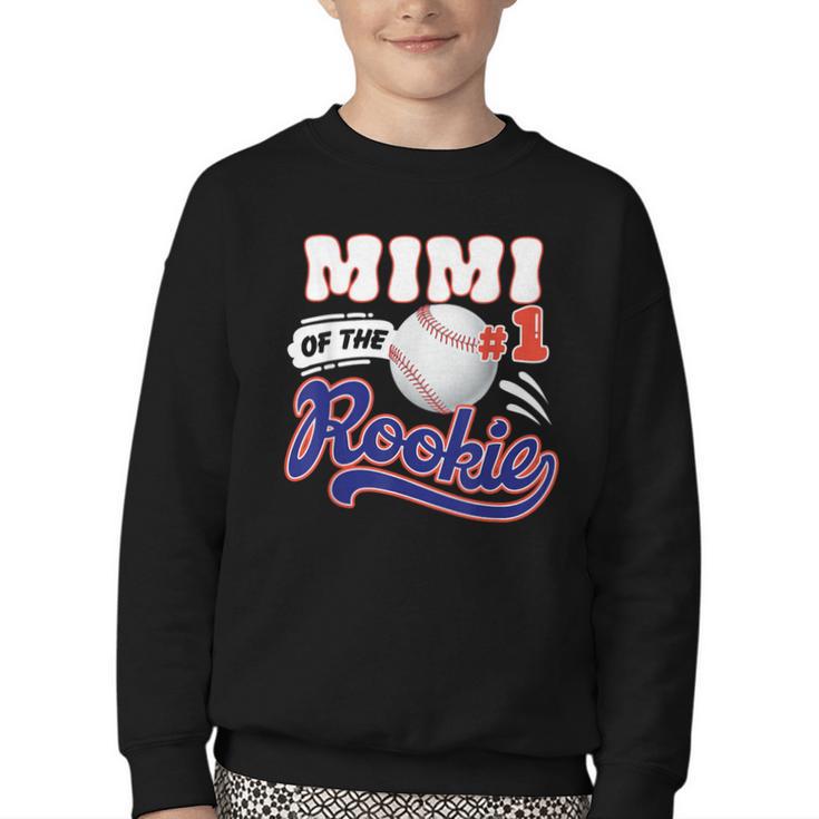 Mimi Rookie Of Year 1st Birthday Baseball Theme Matching Youth Crewneck Sweatshirt