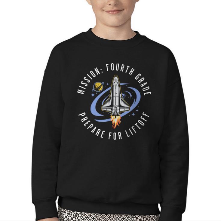 Mission Fourth Grade Space Rocket Back To School VI Youth Crewneck Sweatshirt