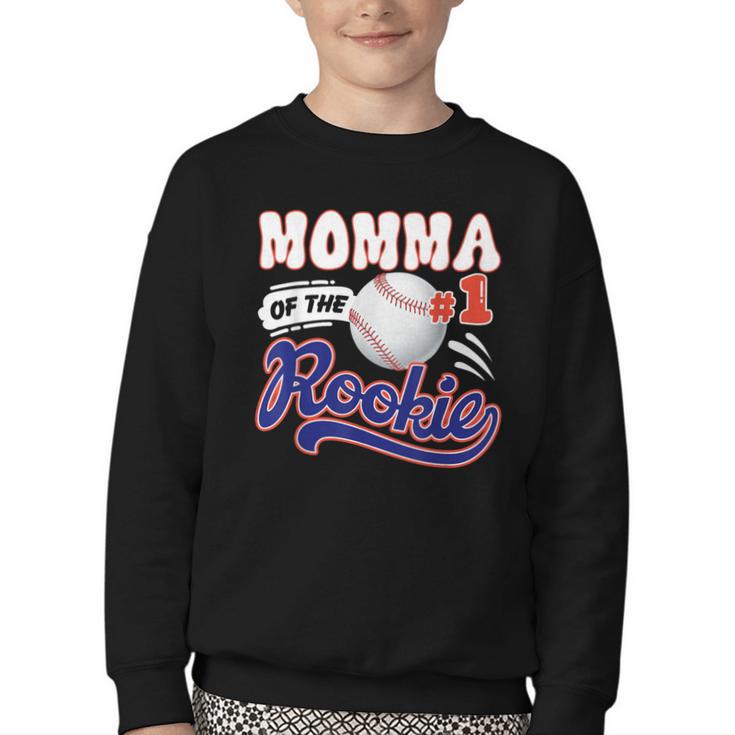 Momma Rookie Of Year 1st Birthday Baseball Theme Matching Youth Crewneck Sweatshirt Momma Rookie Of Year 1st Birthday Baseball Theme Matching Youth Crewneck Sweatshirt