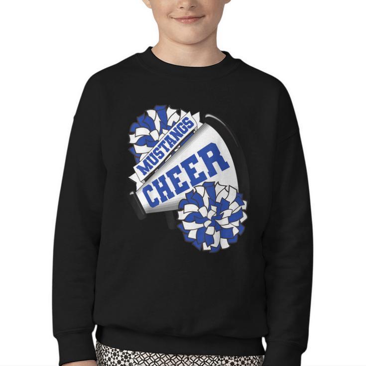 Mustangs Cheer Back To School Cheerleading Spirit B Youth Crewneck Sweatshirt